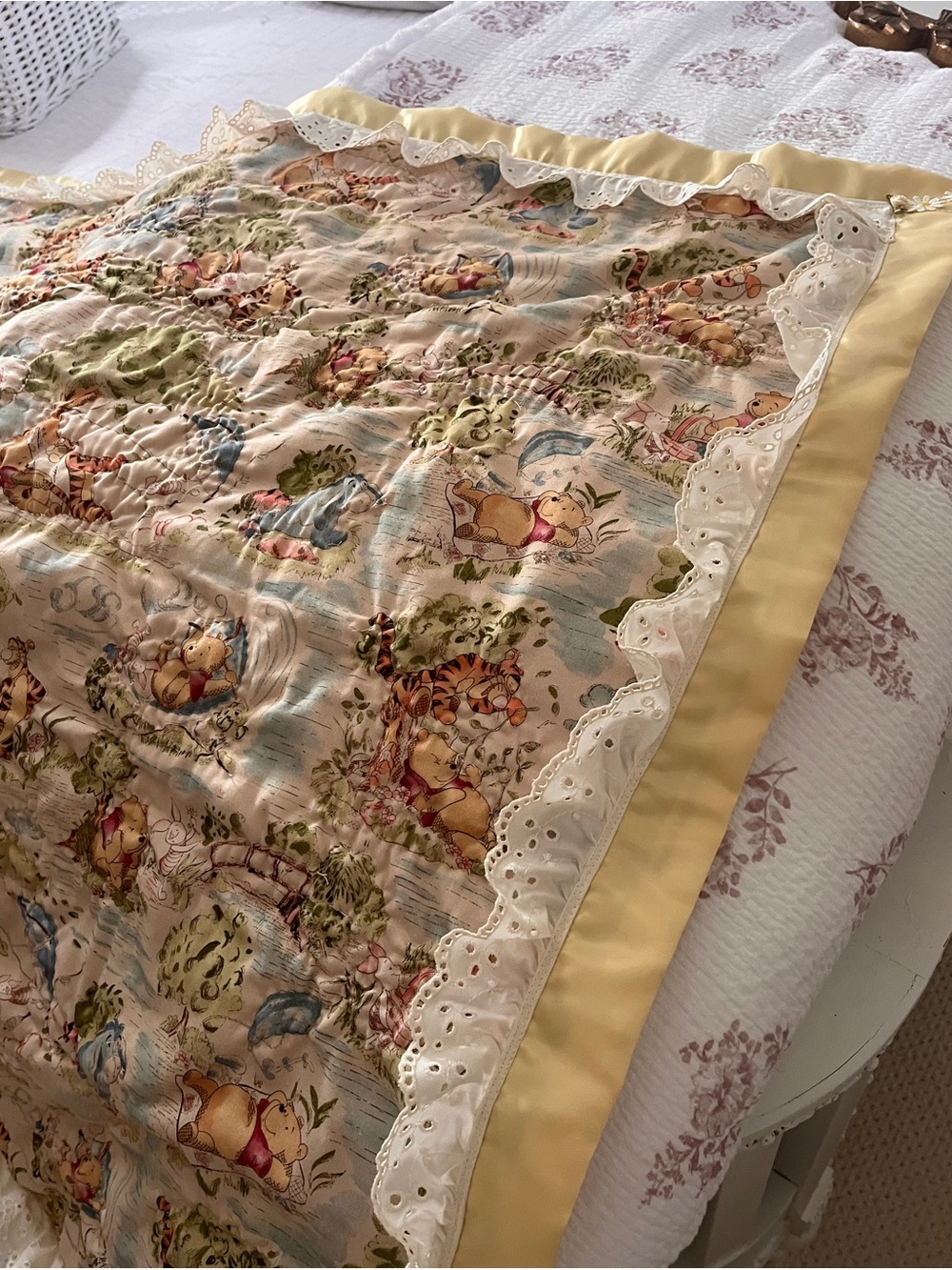 Winnie The Pooh Classic Woodland theme baby quilt Handmade in Charleston